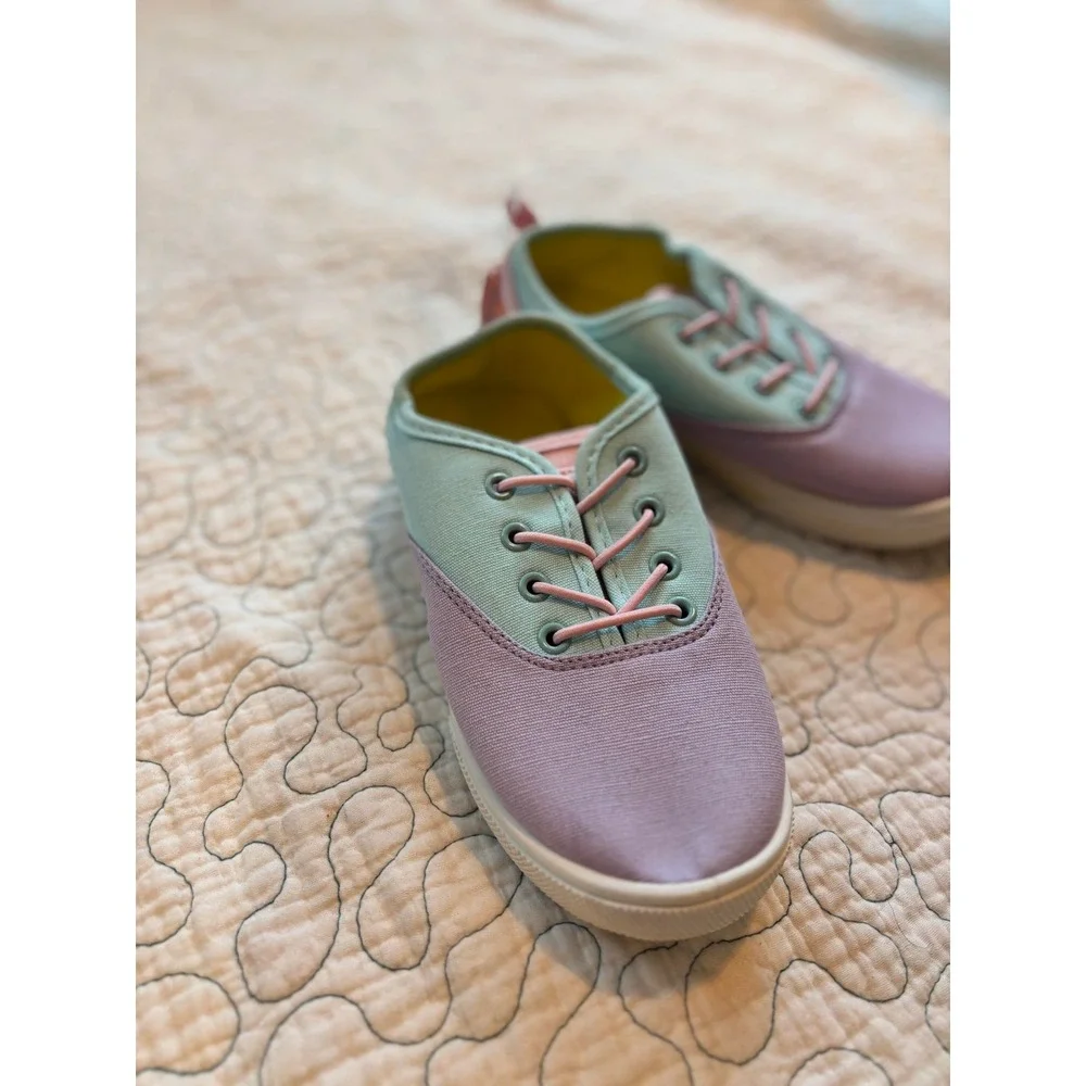 Carter's Girls Pastel Colorblock Canvas Sneakers Low Top Shoes Size‎ 1